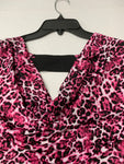 Cheetah Patterned Open Back Blouse