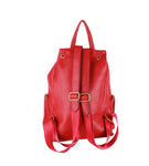 Red Vegan Leather Backpack