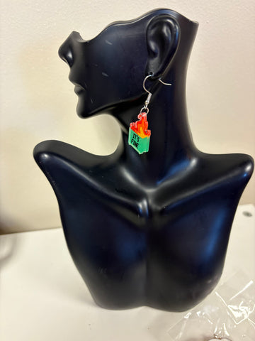 Dumpster Fire Statement Earrings