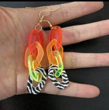 Multicolored Chainlink Statement Earrings