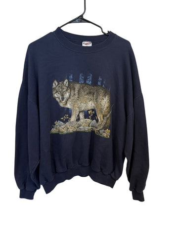 Vintage Wolf Graphic Sweatshirt