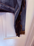 Denim Faux Leather Fringe Jacket