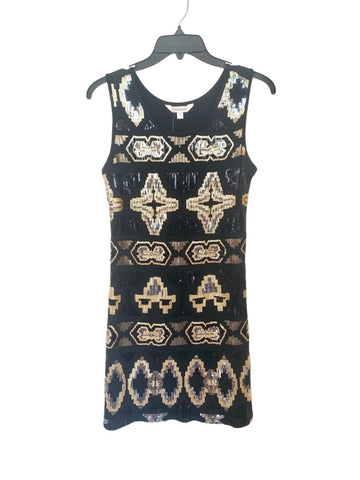 Sequin Embellished Western Patterned Vintage Dress