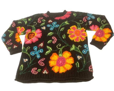 Vintage Floral Patterned Sweater