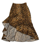 Cheetah Patterned Asymmetrical Hem Skirt