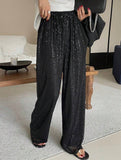 Black Sequi  Embellished Pants