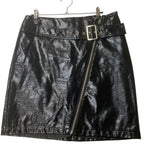 Vegan Patent Leather Bar III Skirt