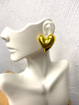 Metallic Heart Stud Earrings