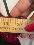Hot Pink Black Vintage Strapless Gown