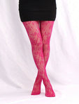 Hot Pink Lace Floral Tights