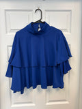 Royal Blue Ruffled Bolero Style Blouse