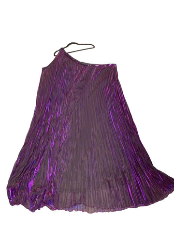 XM Plus Wear Purple Pleated Dress