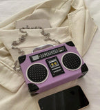 Purple Boombox Crossbody Bag