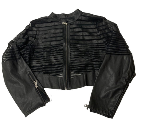 Vintage Striped Mesh Detail Bomber Jacket