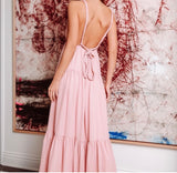 Mauve Grecian Style Maxi Dress