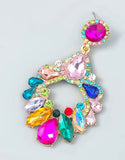 Multicolored Gemstone Statement Earrings