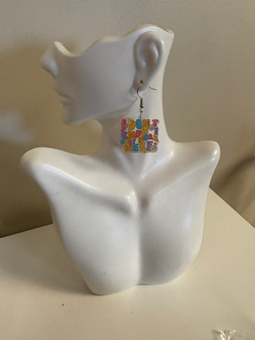 I don't know I just work here statement earrings