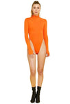 Orange Mock Neck Bodysuit