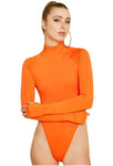 Orange Mock Neck Bodysuit