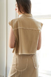 BETWEEN THE PAGES WOVEN TWILL VEST