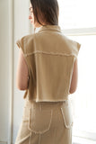 BETWEEN THE PAGES WOVEN TWILL VEST