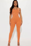 Orange knit Statement Jumpsuit