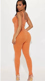 Orange knit Statement Jumpsuit