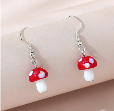 Red Mushroom Earrings