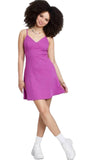 Purple Ribbed Knit Tank Dress