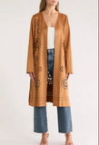Faux Suede Duster Jacket
