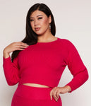 Hot Pink Cable Knit Sweater