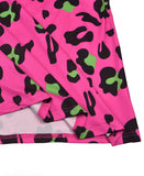 Neon Cheetah Patterned 2 Piece Shorts & T-Shirt Set