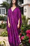 Fuchsia Sequin Caftan Kaftan Dress