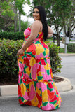Miss Miami Plus Size Multi Color Dress