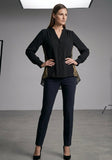 Metallic Gold Pleated Blouse