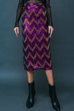 BE HAPPY FRIEND SEQUIN MIDI SKIRT