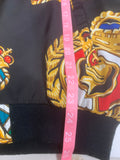 Vintage Coat of Arms Patterned Windbreaker Jacket