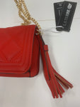 Red Vegan Leather Crossbody Bag