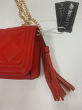 Red Vegan Leather Crossbody Bag
