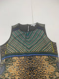 Graphic Patterned Sleeveless Blouse