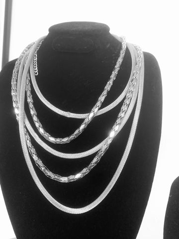Multilayered Silver Rope Necklace