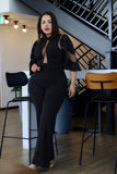 La Mesh Inserted Fashion Jumpsuit