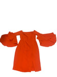 Orange Flutter Sleeve Dress