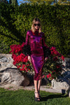 Julianne Dress in Black Cherry Sequin