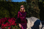 Julianne Dress in Black Cherry Sequin