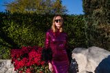 Julianne Dress in Black Cherry Sequin