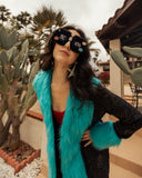 Penny Deluxe Toxique Embroidered Faux Fur Jacket