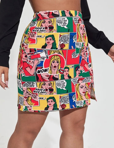 Pop Art Graphic Skirt