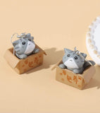 Kitten in a box earrings