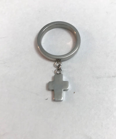 Cross charm ring